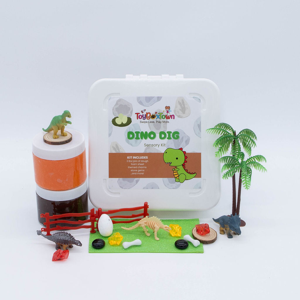 Dino Dig Sensory Kit Dinosaur Sensory Play, Cognitive Development and Fine Motor Skills, Tactile Activities for On The Go, Sensory Toys for Preschoolers and Kids Ages 4, 5, 6, 7, 8