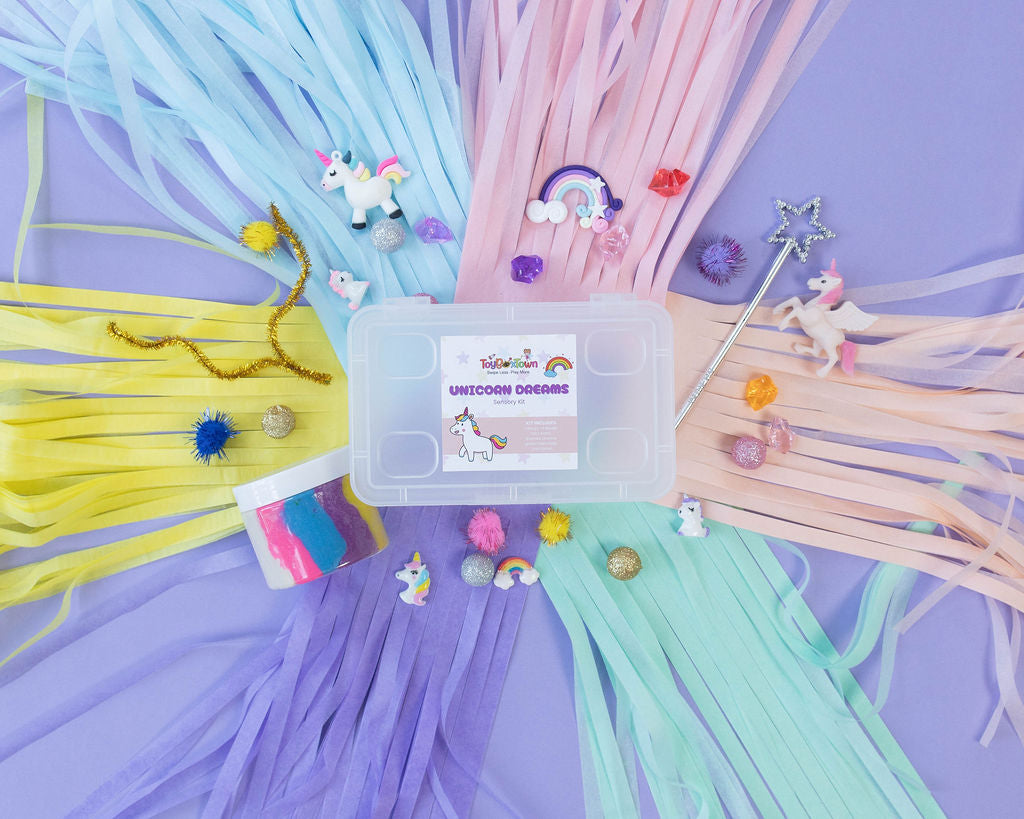 Unicorn Dreams Mini Sensory Kit Sensory Play, Cognitive Development and Fine Motor Skills, Tactile Activities for On The Go, Sensory Toys for Preschoolers and Kids Ages 4, 5, 6, 7, 8