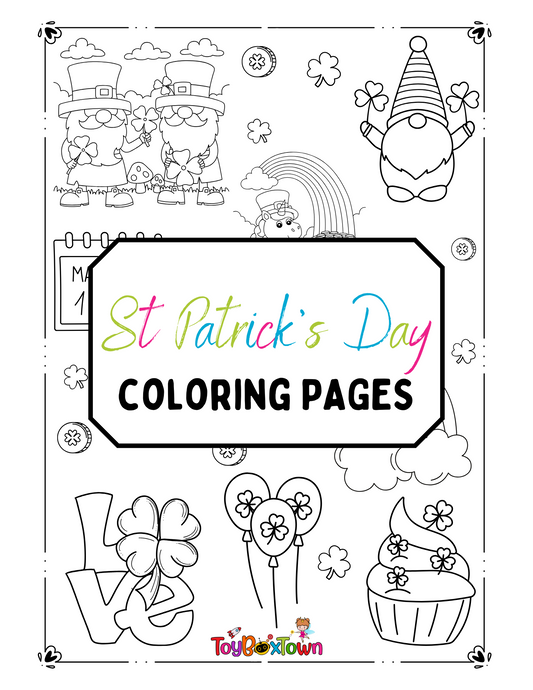 St Patrick's Day Coloring Pages for Kids- Instant Download
