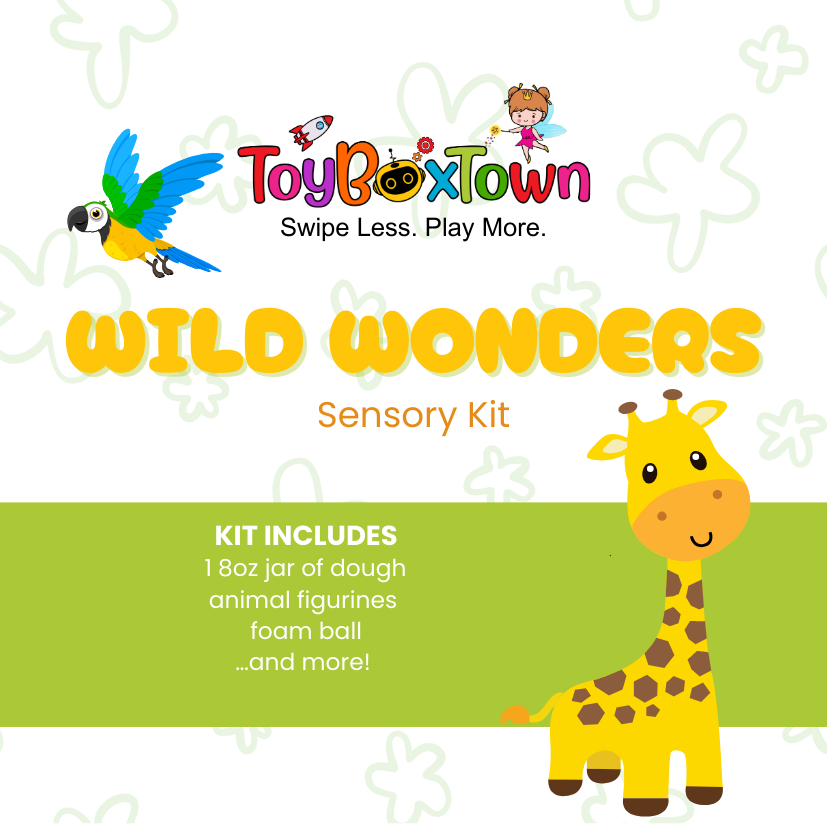 Wild Wonders Mini Sensory Kit, Safari Animals Sensory Play, Cognitive Development and Fine Motor Skills, Tactile Activities for On The Go, Safari Animals Sensory Toys for Preschoolers and Kids Ages 4, 5, 6, 7, 8