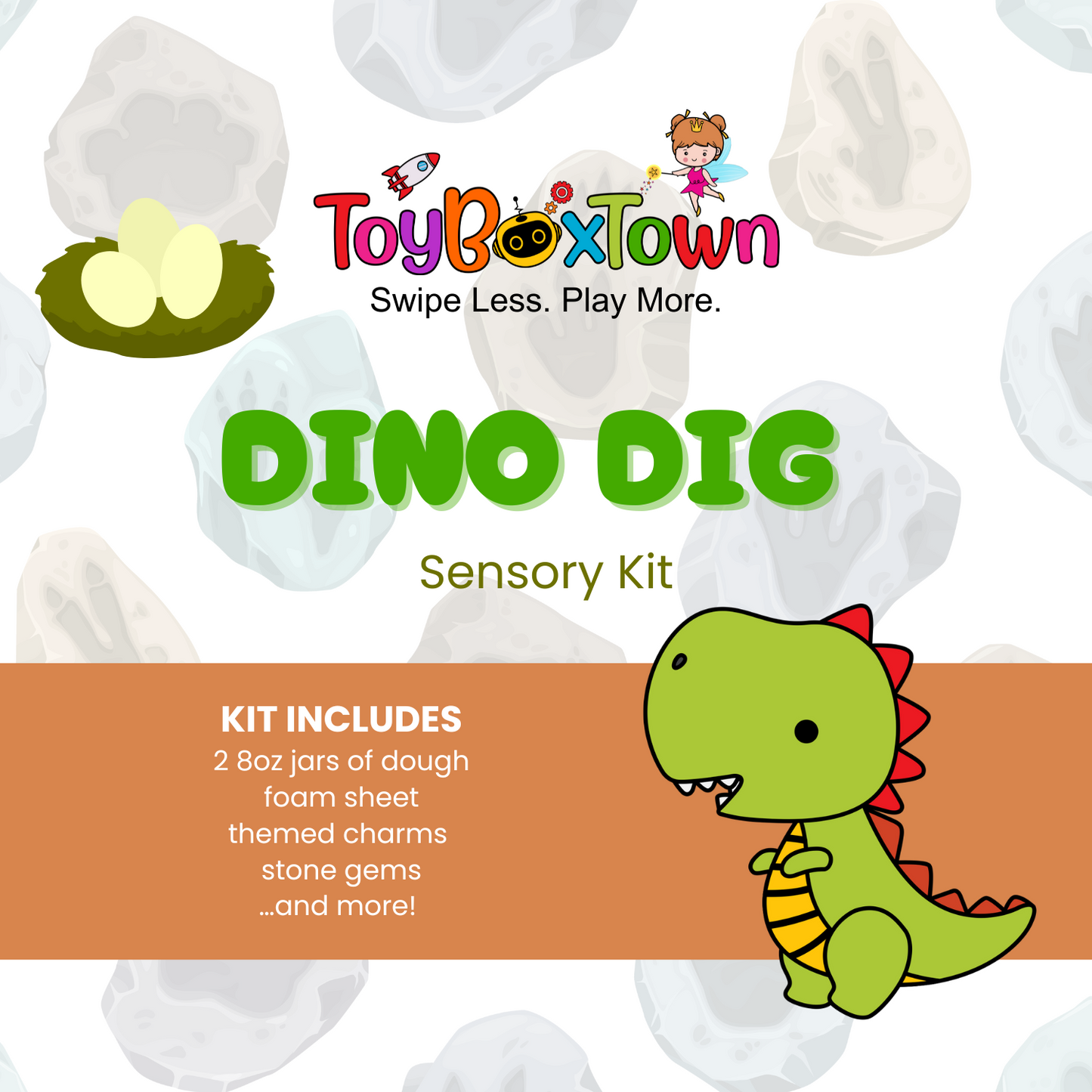 Dino Dig Sensory Kit Dinosaur Sensory Play, Cognitive Development and Fine Motor Skills, Tactile Activities for On The Go, Sensory Toys for Preschoolers and Kids Ages 4, 5, 6, 7, 8