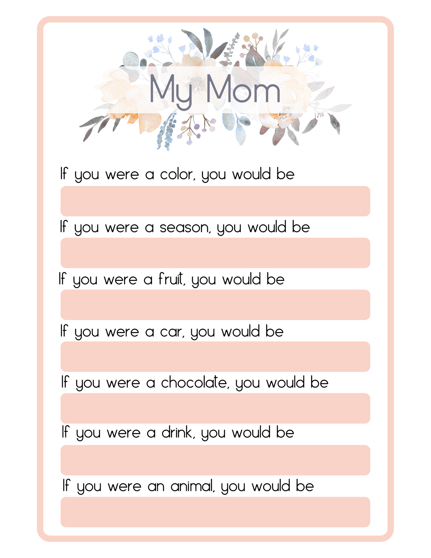 Mother's Day Activity Pages- Free Download