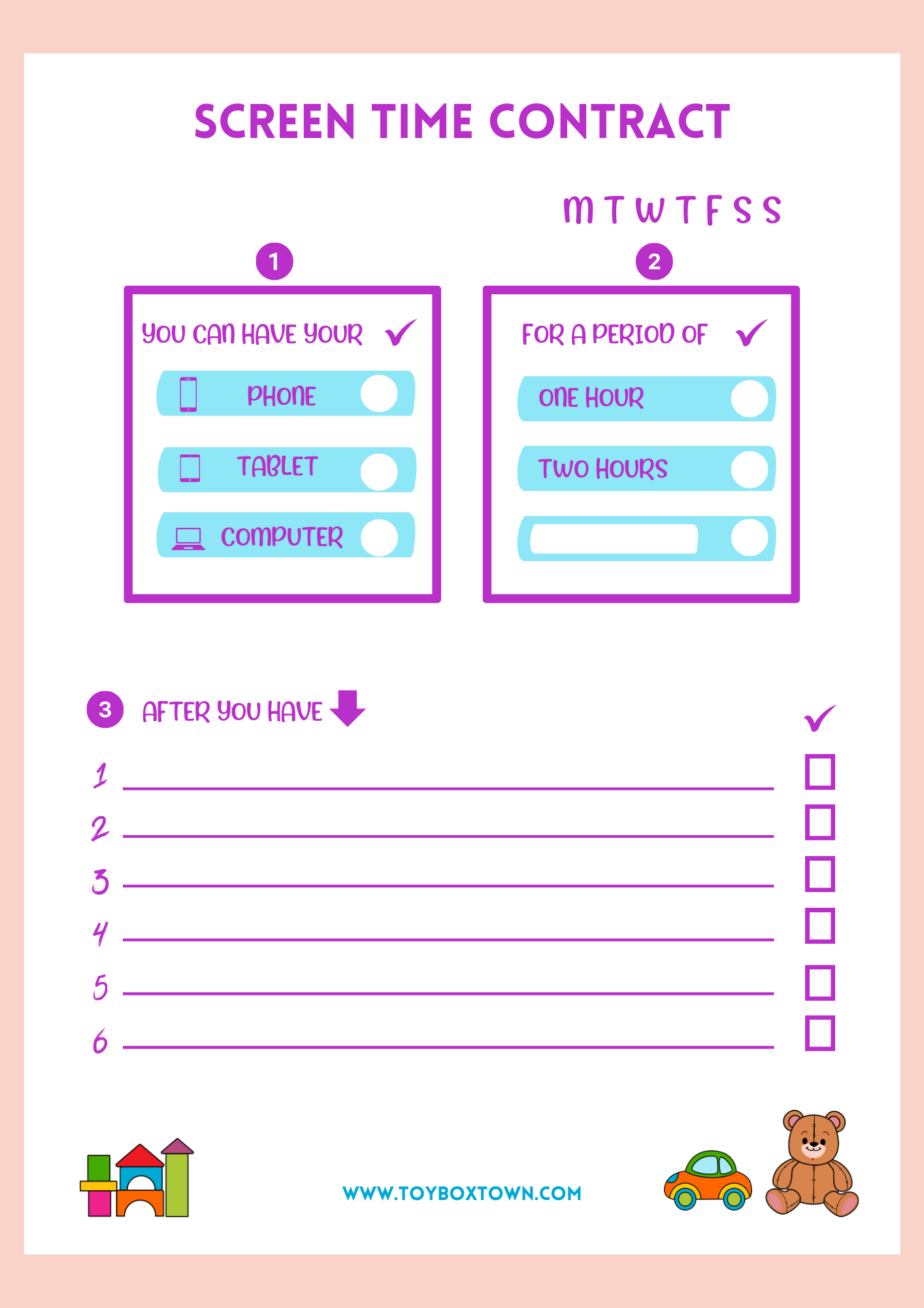 Screen Time Contract For Kids Template Screen Time Contract For Kids Template