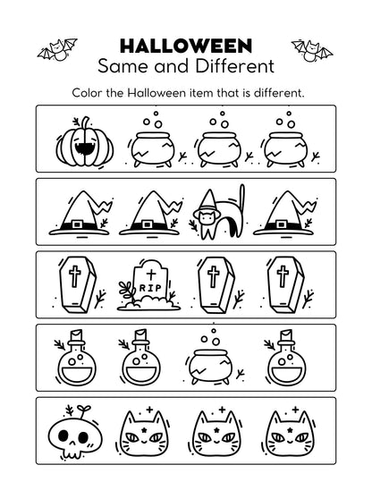 Halloween Printable Activity and Coloring Pages for Kids