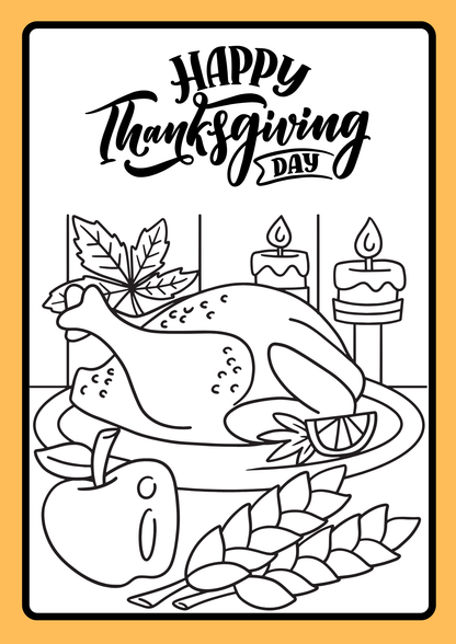 Printable Thanksgiving Bundle for Kids,Fun Activities Sheet and Coloring Pages