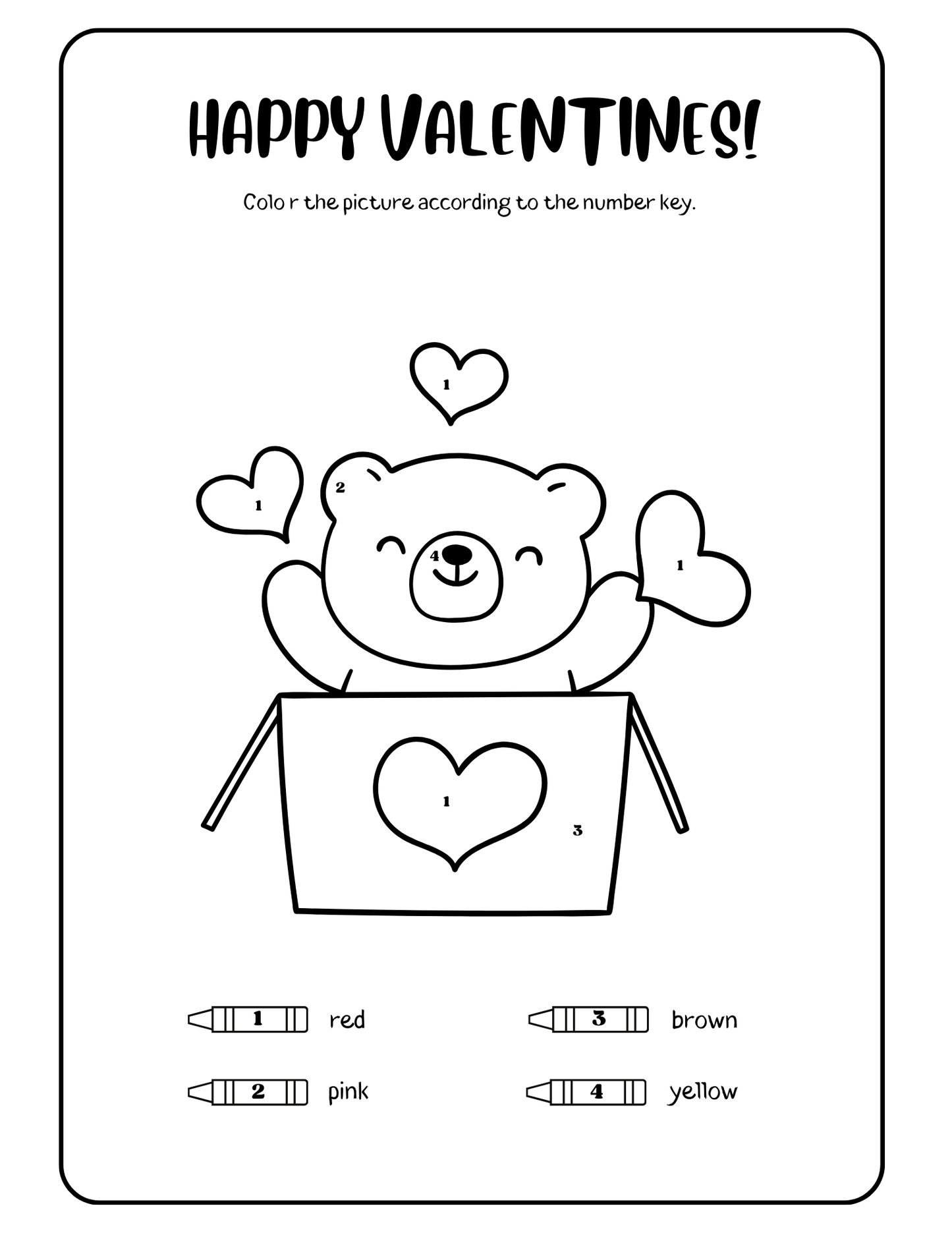 Valentine's Day Coloring & Activity Pages for Kids- Instant Download