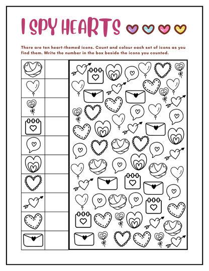 Valentine's Day Coloring & Activity Pages for Kids- Instant Download