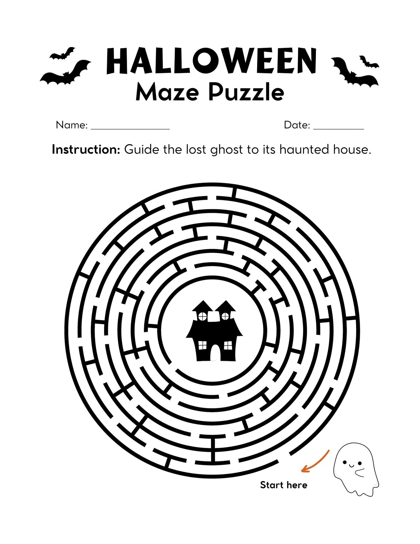 Halloween Printable Activity and Coloring Pages for Kids