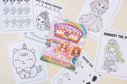 Princess, Unicorn & Mermaid Coloring And Activity Book for Kids (Ages 4-8)