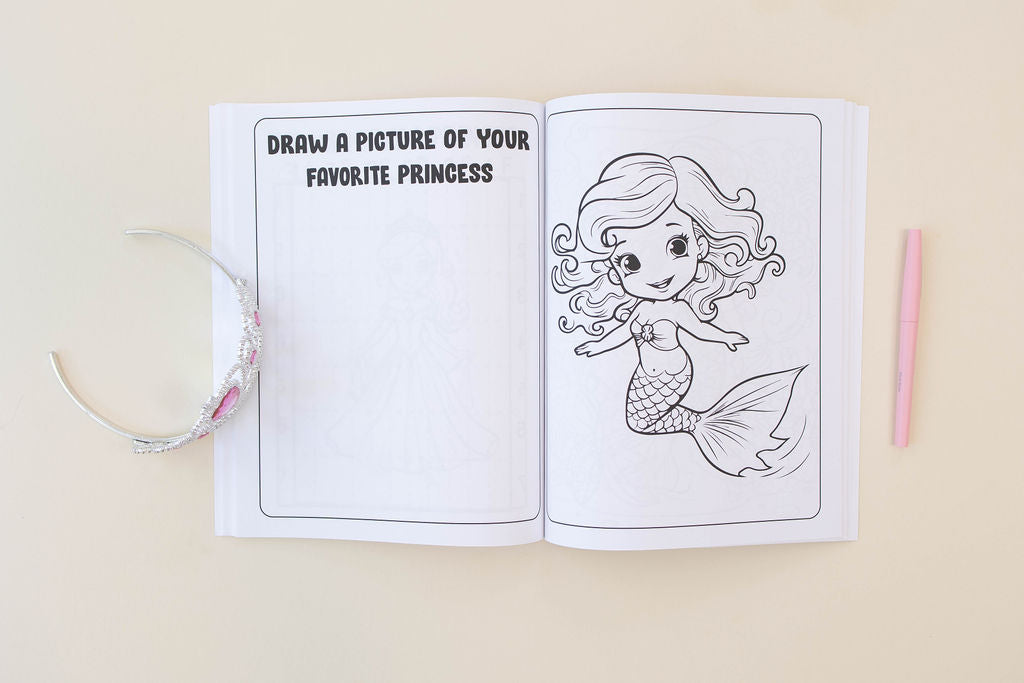 Princess, Unicorn & Mermaid Coloring And Activity Book for Kids (Ages 4-8)