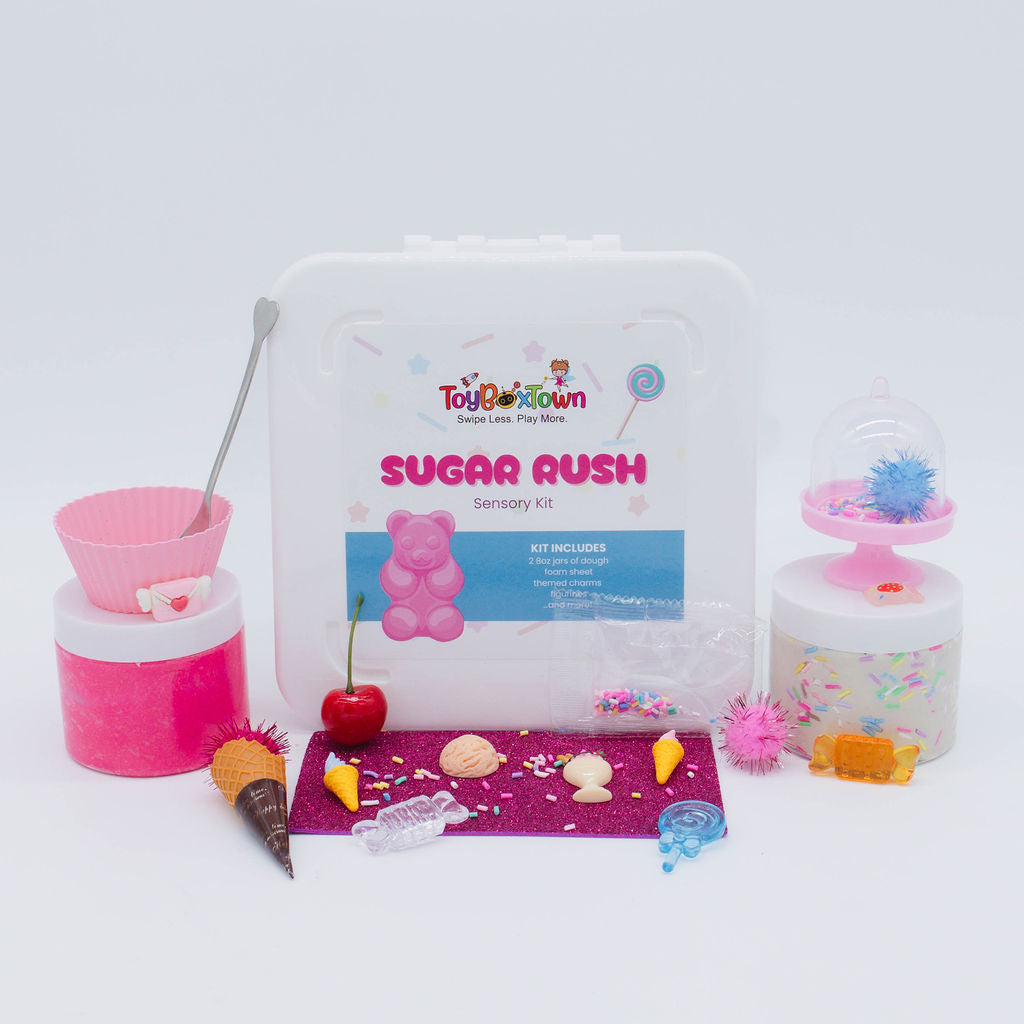 Sugar Rush Sensory Kit, Sensory Play, Cognitive Development and Fine Motor Skills, Tactile Activities for On The Go, Sensory Toys for Preschoolers and Kids Ages 4, 5, 6, 7, 8