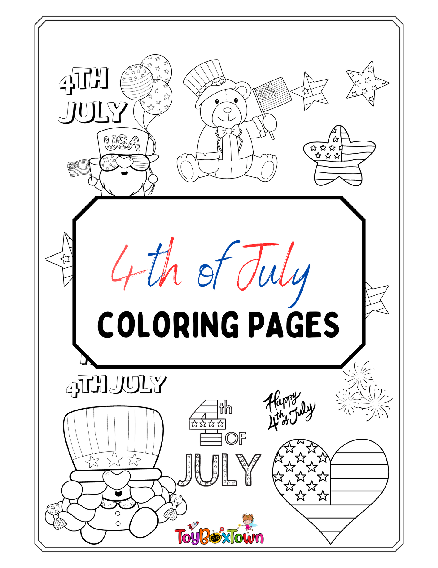 4th of July Coloring Pages to Download and Print, Free Digital Download, Fourth of July Activities, Independence Day Coloring Pages, Patriotic Coloring Pages