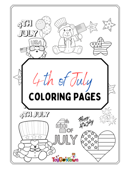 4th of July Coloring Pages to Download and Print, Free Digital Download, Fourth of July Activities, Independence Day Coloring Pages, Patriotic Coloring Pages