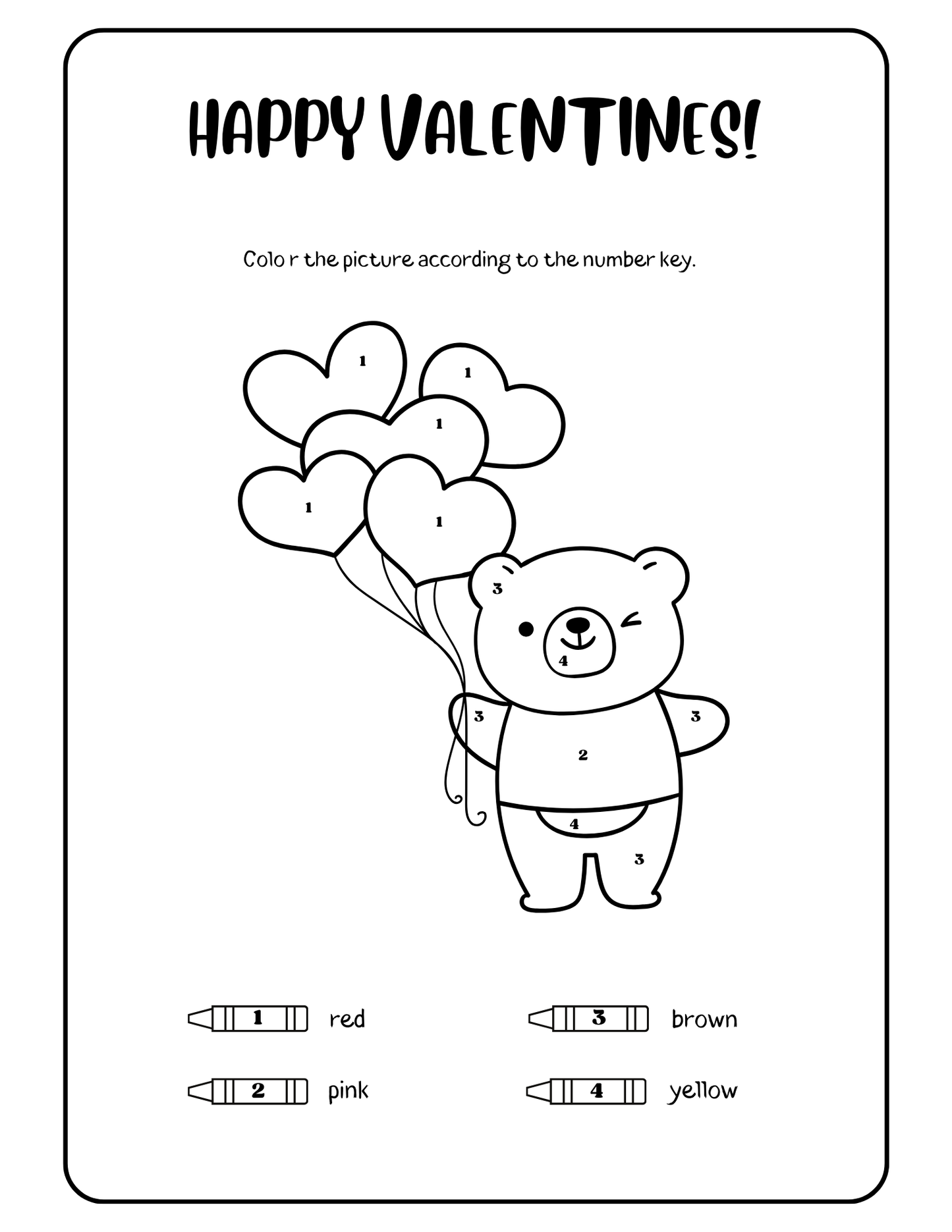 Valentine's Day Coloring & Activity Pages for Kids- Instant Download