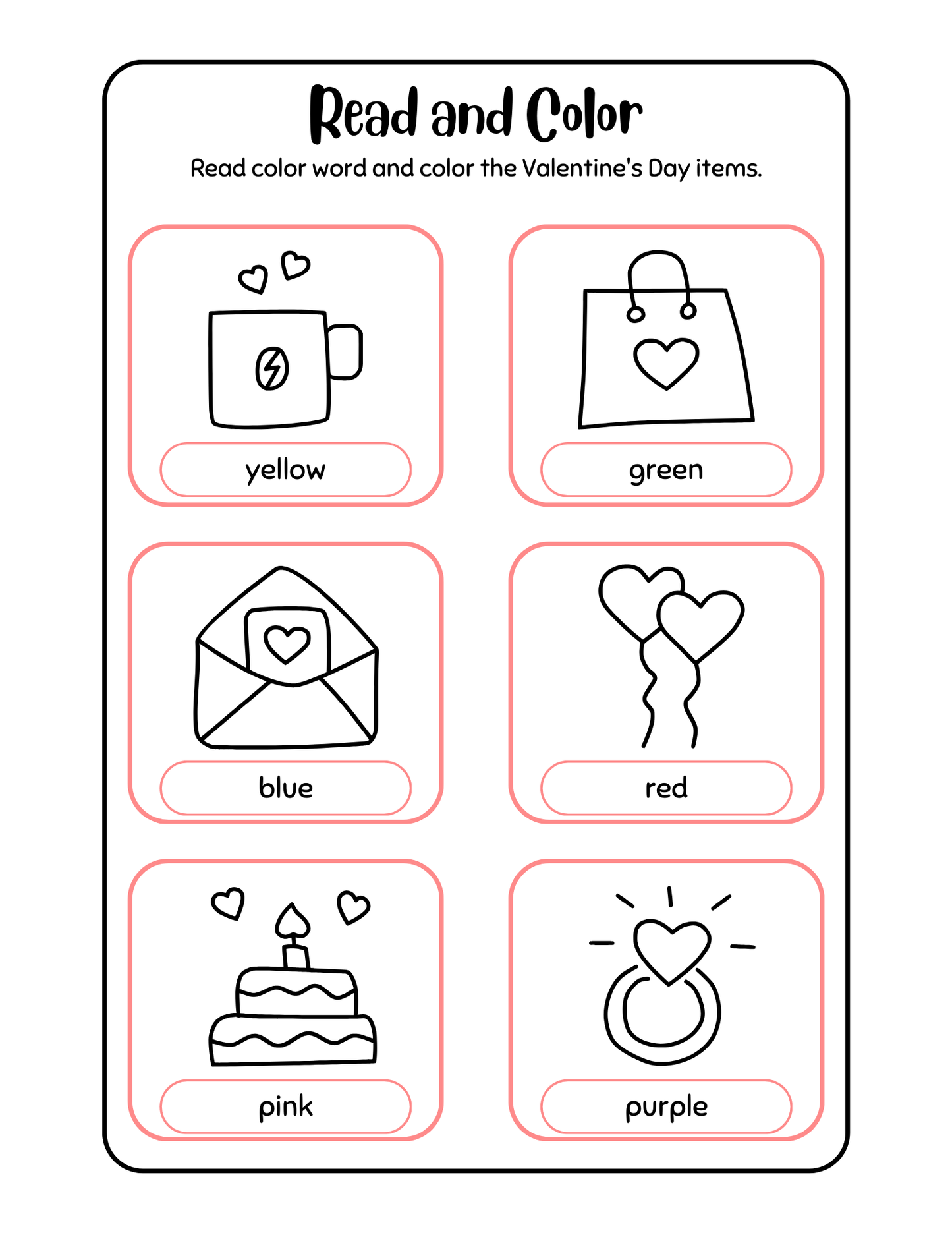 Valentine's Day Coloring & Activity Pages for Kids- Instant Download