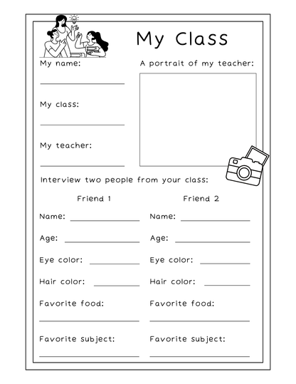 Back to School Activity Pages