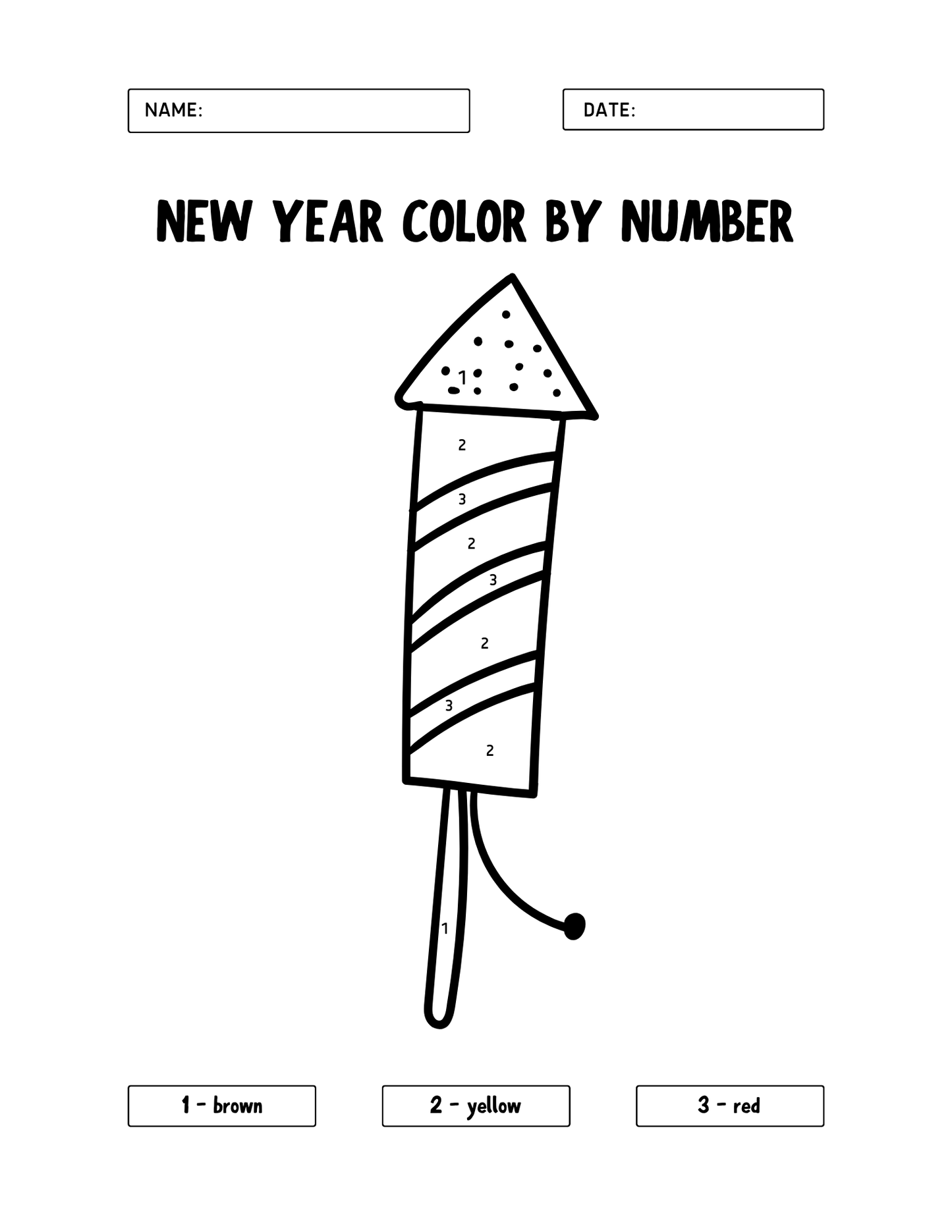 2025 Happy New Year Coloring Pages for Kids: Perfect for Holiday Fun, Printable PDF, Instant Download