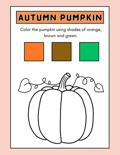 Printable Fall/Autumn Activity Bundle for Kids,Fun Activities Sheet and Coloring Pages Instant PDF Download