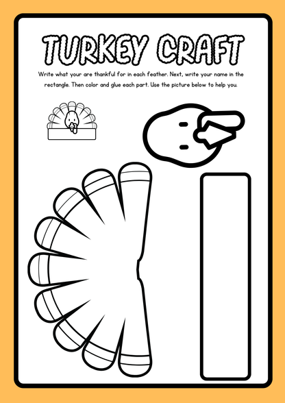 Printable Thanksgiving Bundle for Kids,Fun Activities Sheet and Coloring Pages