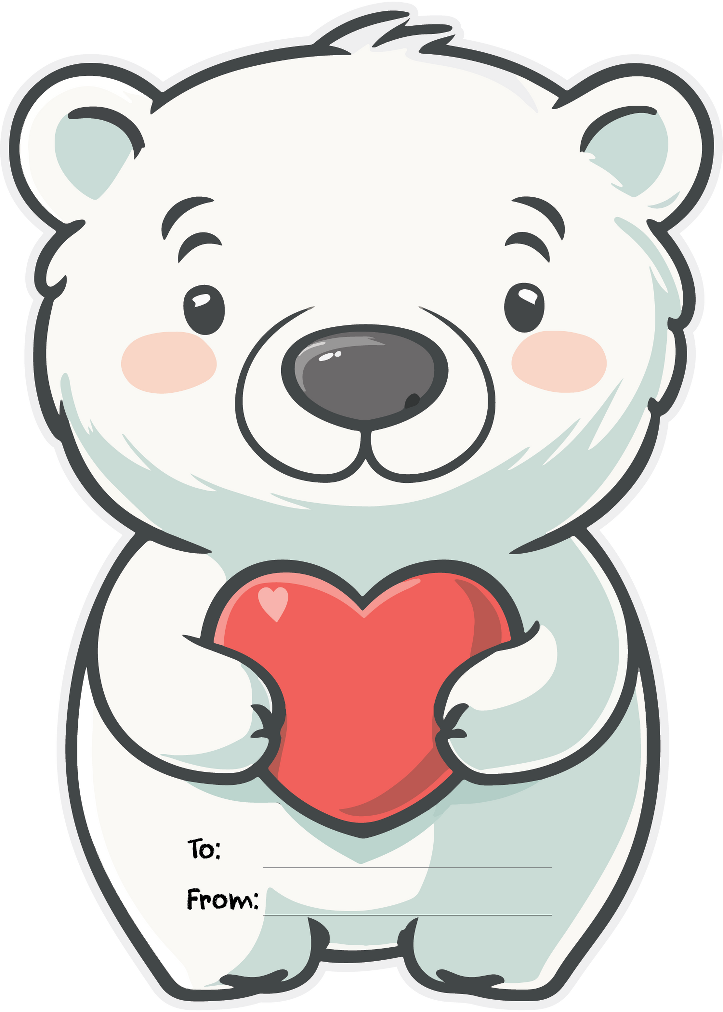 Polar Bear Heart - Downloadable Card