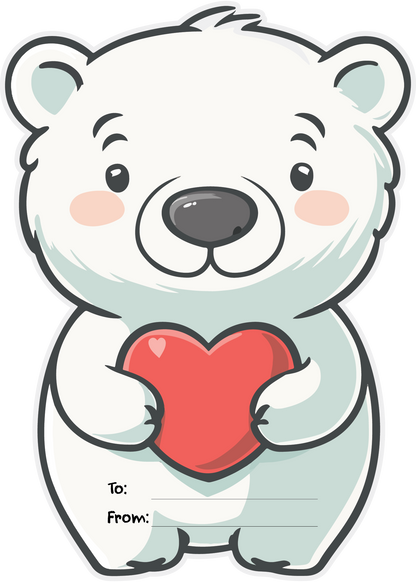 Polar Bear Heart - Downloadable Card